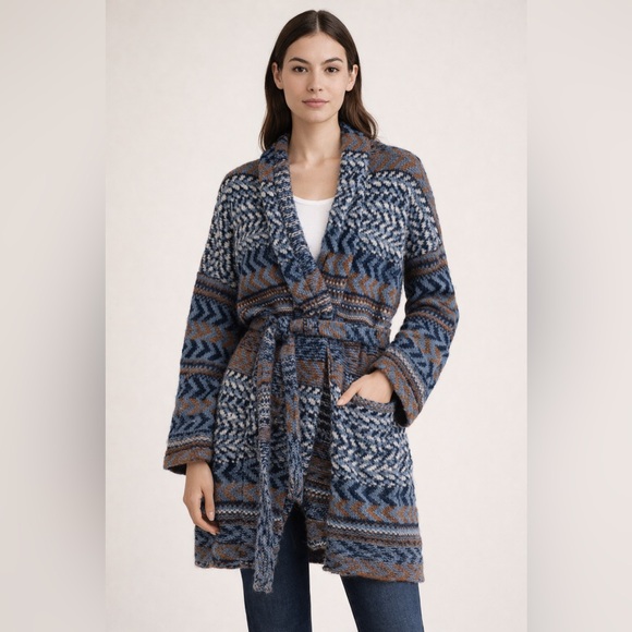 Free People Sweaters - Free People Iona Wrap Cardigan Sweater | Boho Chunky Knit Sz Medium